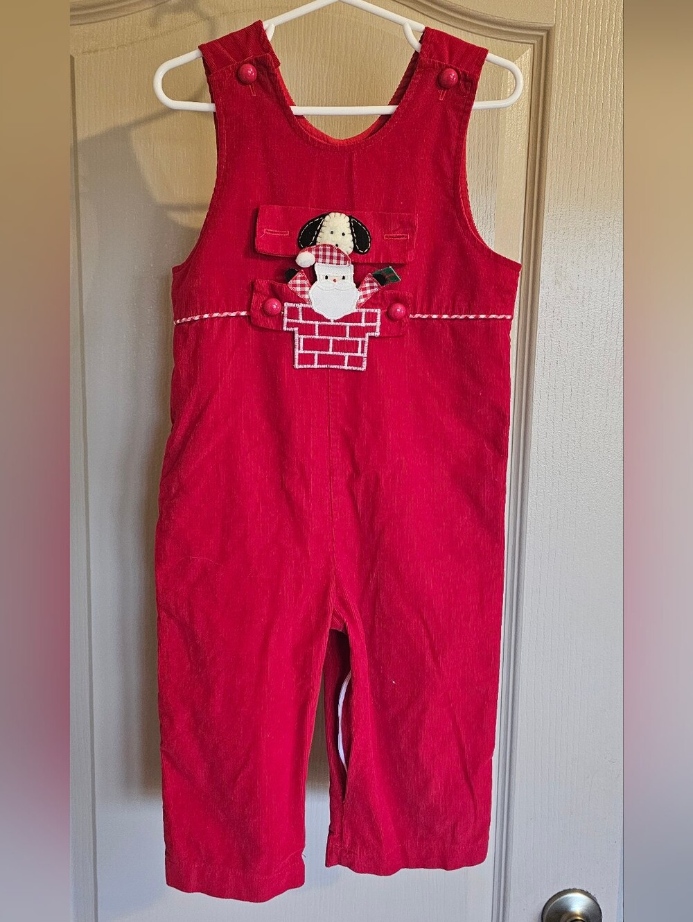 Vintage Adorable 3T Funtasia! Too Dallas Red Corduroy Pants Romper Christmas
